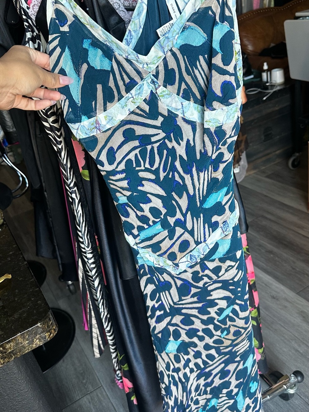 DVF Printed Silk Midi Dress-12, retail $499